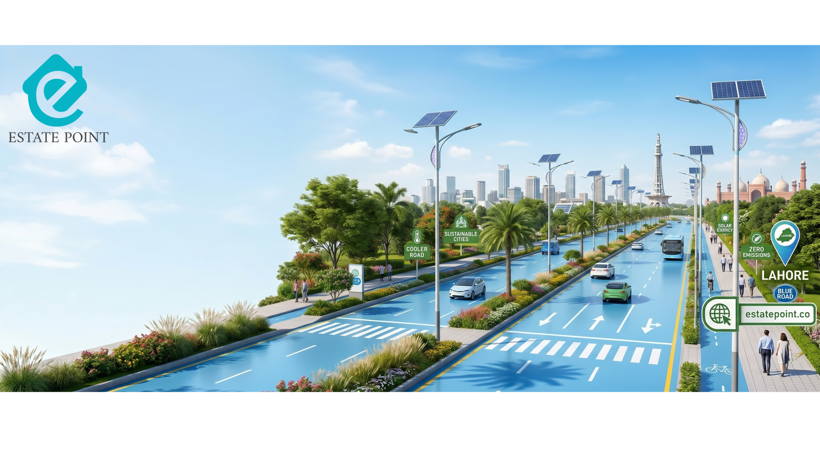 Blue Road in Lahore: A Cleaner, Cooler Step Toward a Sustainable City 🌊