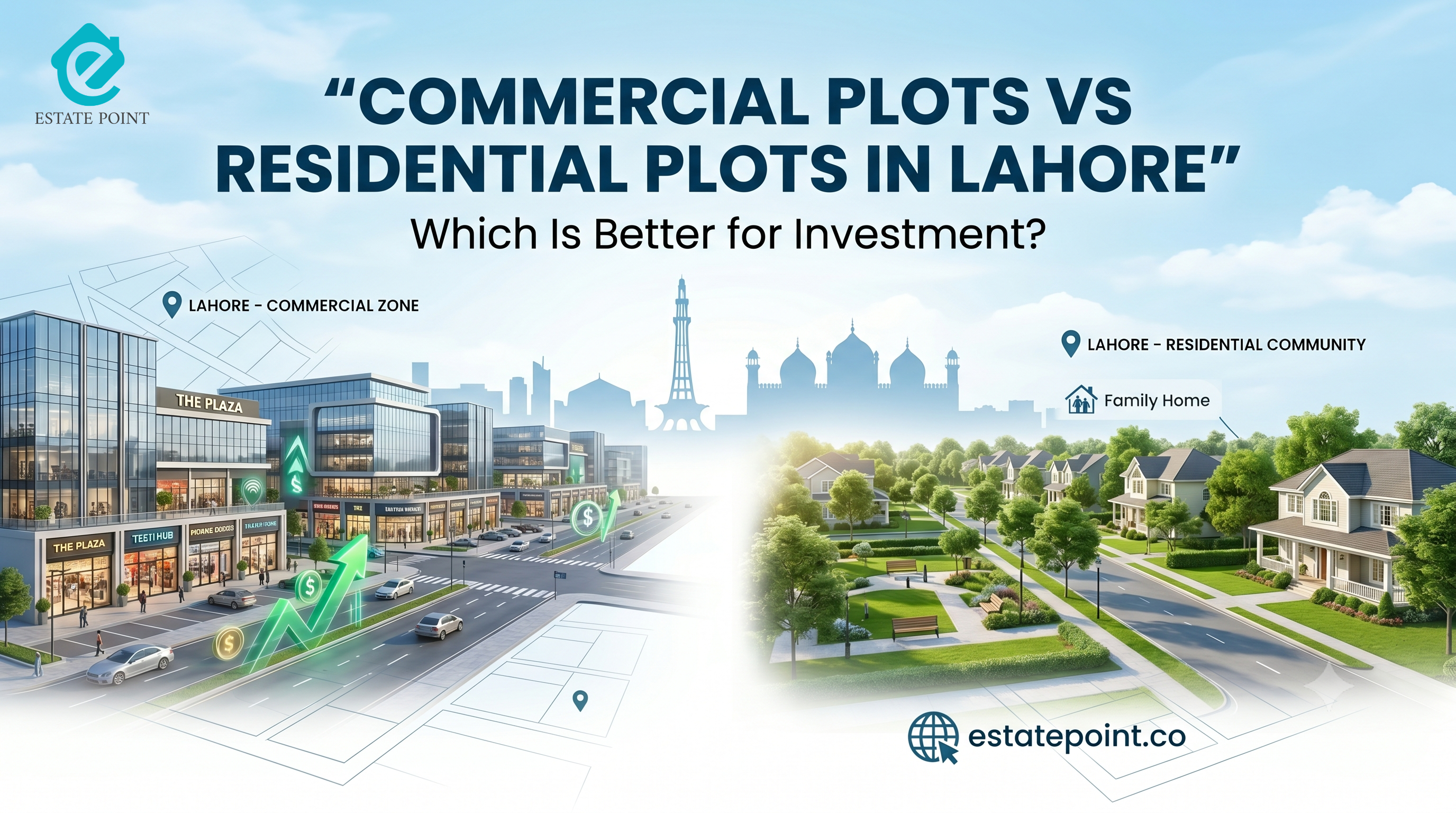 Commercial Plots vs Residential Plots in Lahore: Which Is Better for Investment? 🏙️