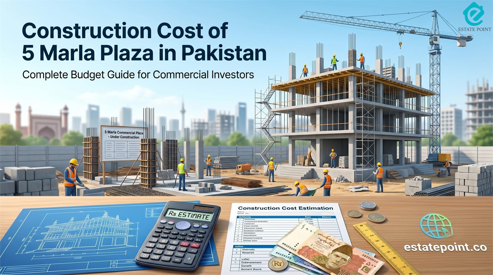 Construction Cost of a 5 Marla Plaza in Pakistan: Complete Budget Guide for Investors