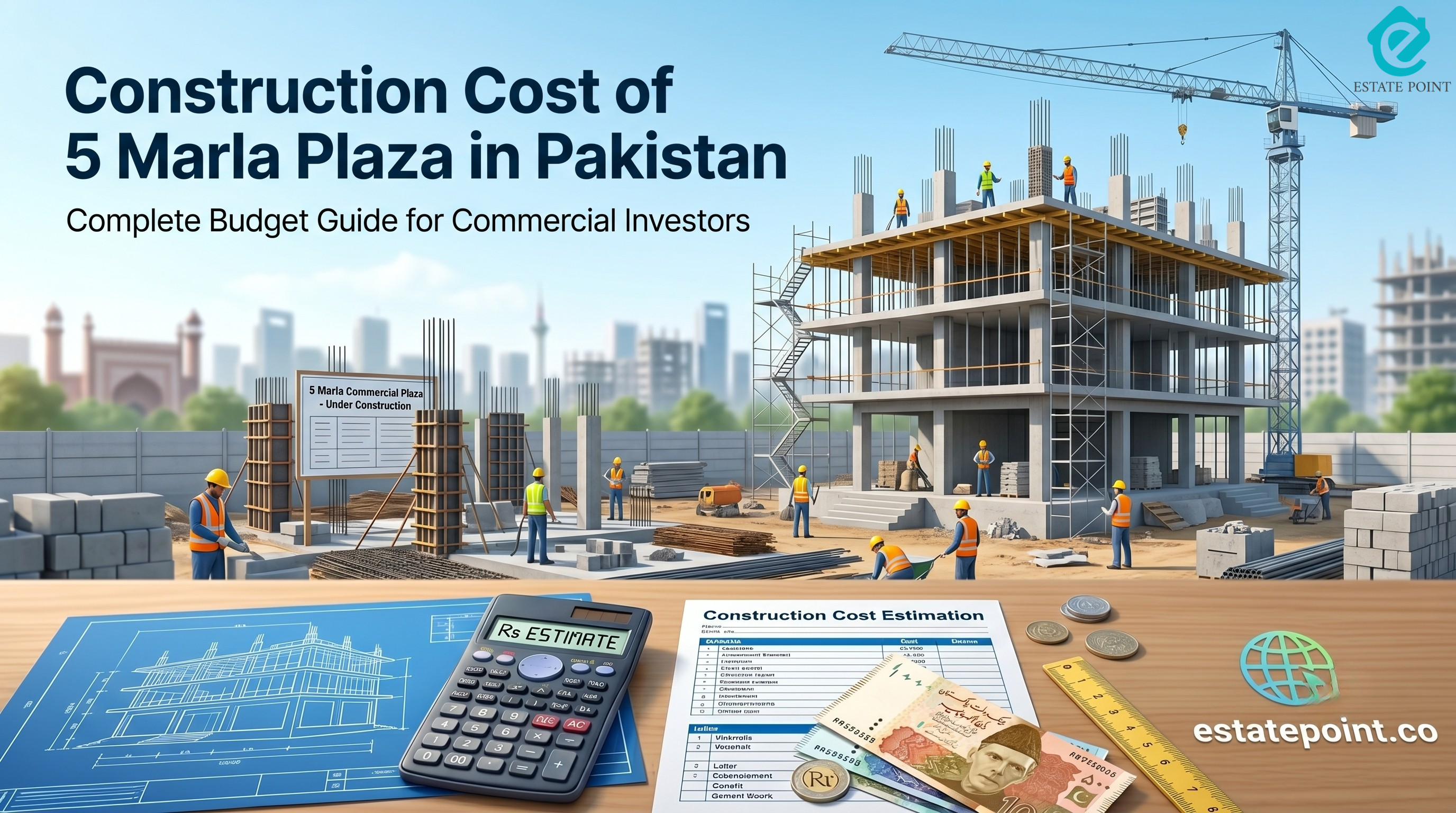 Construction Cost of a 5 Marla Plaza in Pakistan: Complete Budget Guide for Investors